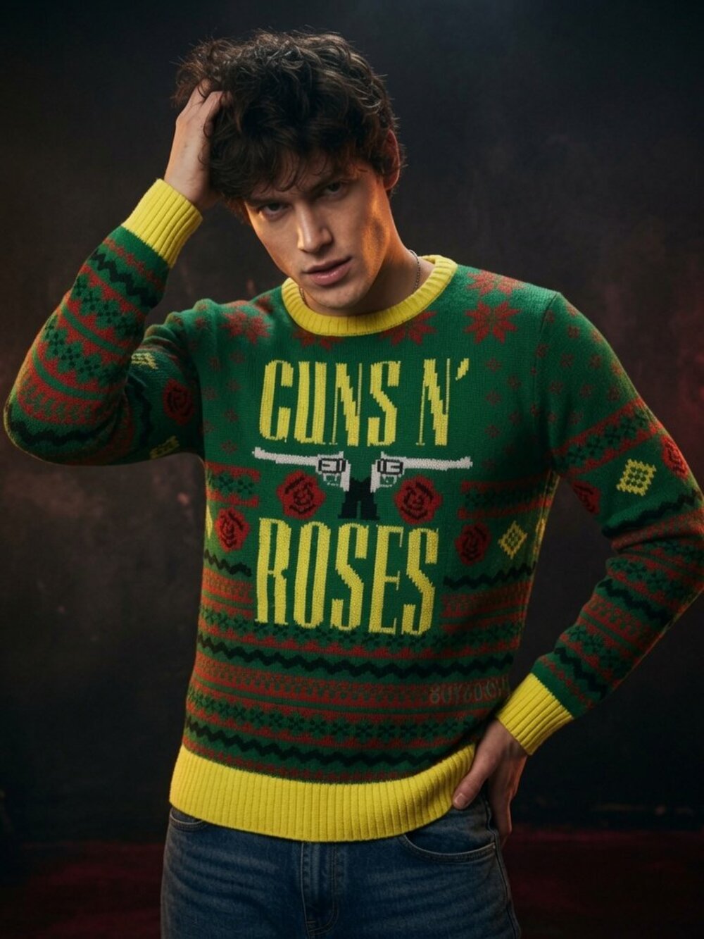 NEW Guns N Roses Rare 2016 Bravado GNR Big Guns Ugly Christmas Sweater - Medium
